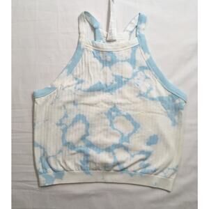 Fabletics Crop Top Women's Medium (8) Carly Rib Halter Tye Dye